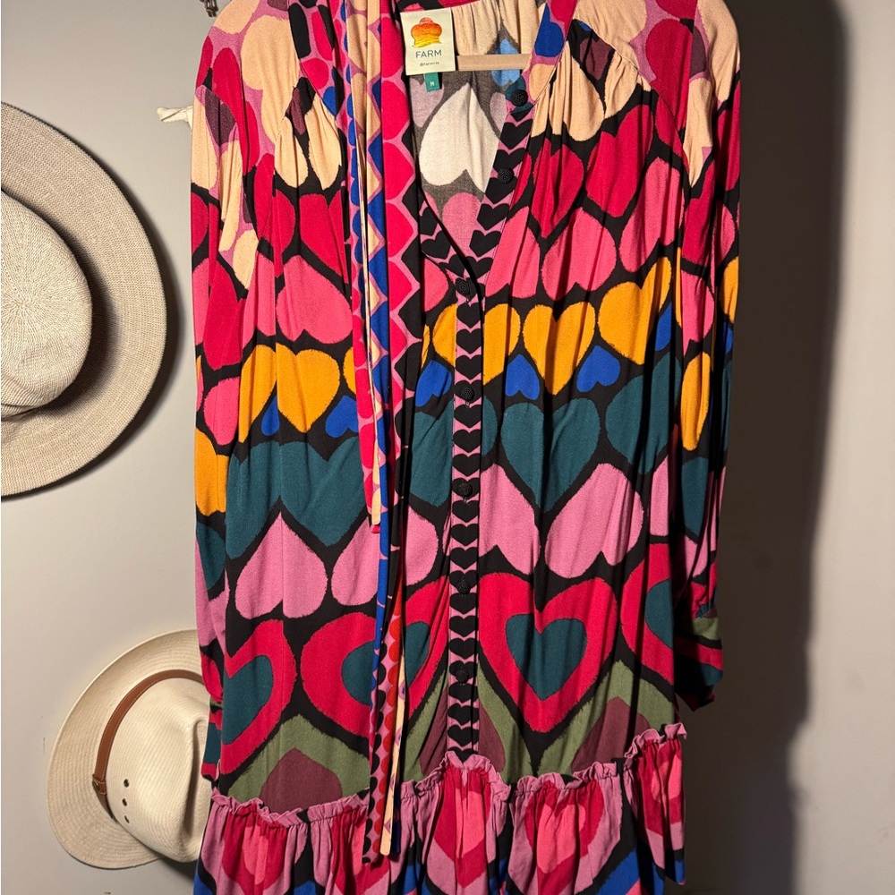 FARM Rio Vibrant Pink and Blue Dress